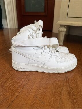 Nike All-White High Top Sneakers with Ankle Strap